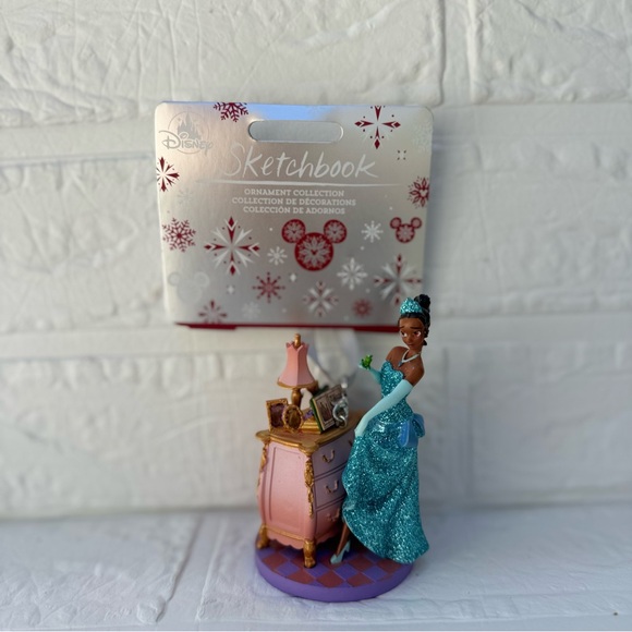 New Disney Tiana Glittering Blue Sketchbook Ornament - Picture 10 of 11